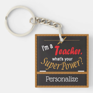 Llavero Soy profesor, ¿Cuál es tu superpoder? Saludos