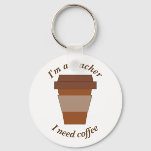 Llavero Soy profesor. Necesito Café.
