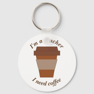 Llavero Soy profesor. Necesito Café.