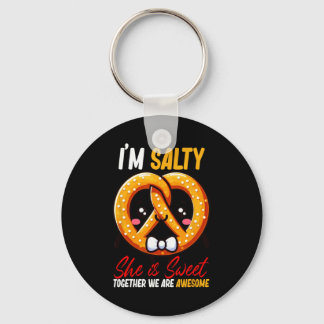Llavero Soy salada, su dulce pretzel juntos es increíble