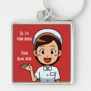 Llavero Soy su enfermera (2.00") Premium Square Keychain