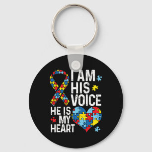 Llavero Soy Su Voz Él Es Mi Corazón Autismo Awareness Mon