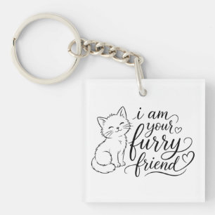 Llavero Soy tu amigo peludo Diseño de mascota linda