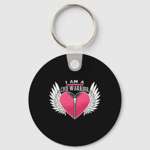 Llavero Soy Un Chd Warrior Zipper Heart Con Ángel Wings