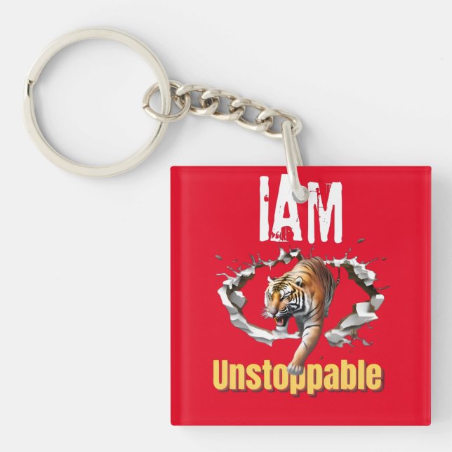 Llavero Soy un gráfico imparable para el avance del tigre (Frente)