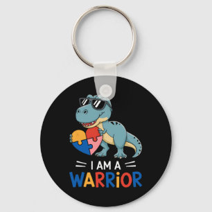 Llavero Soy un Guerrero Autismo Chicos Familia Dinosaurio