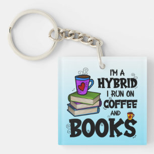 Llavero Soy un híbrido que corro en café y libros