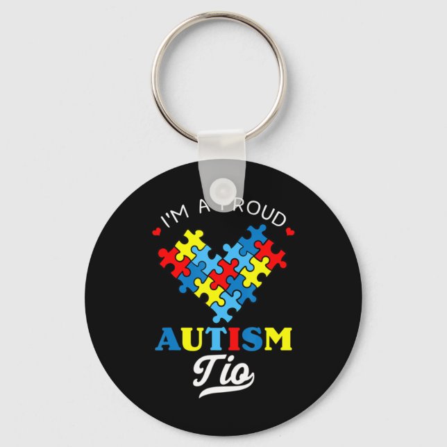 Llavero Soy un orgulloso Tío Autismo - Perfecto para tíos  (Anverso)