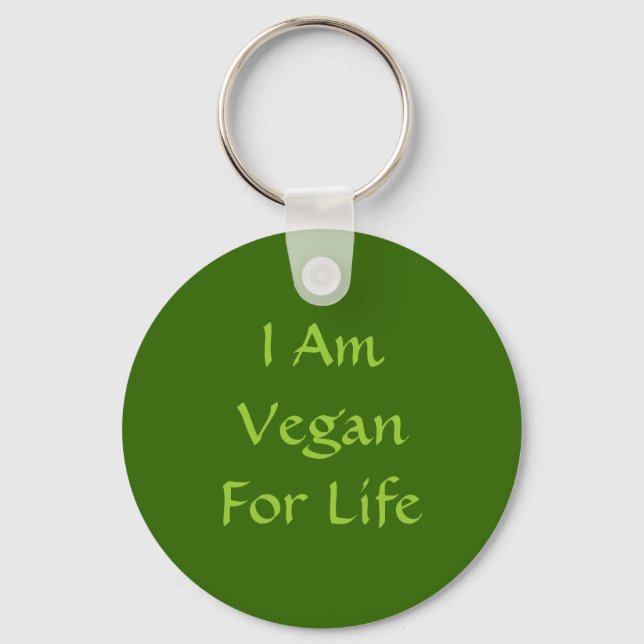 Llavero Soy Vegan De Por Vida. Verde. Lema. Personalizado (Anverso)