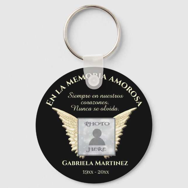 Llavero SPANISH En memoria amorosa foto memorial (Anverso)