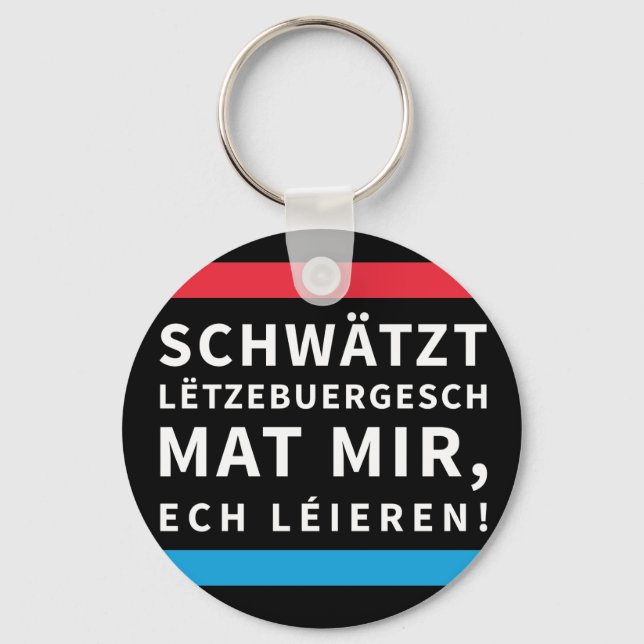 Llavero Speak Luxembourgish Key Chain Black (Anverso)