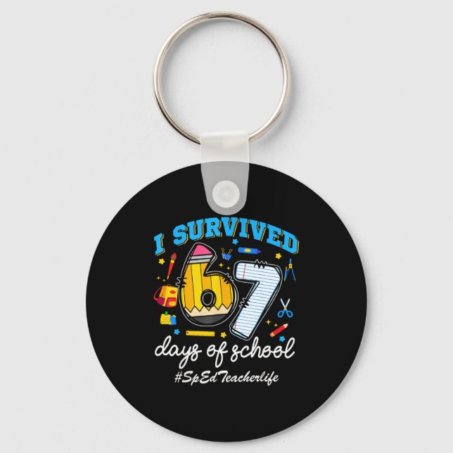 Llavero Sped Teacherlife I Survived 67 Days Of School Funn (Anverso)