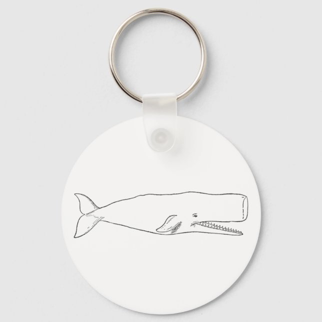 Llavero Sperm Whale Illustration (line art) (Anverso)