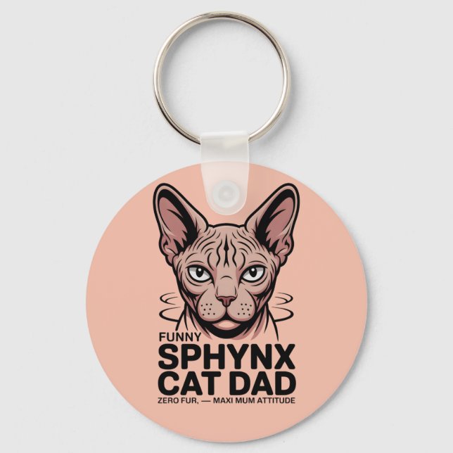 Llavero Sphynx Cat Dad Funny Vector Art (Reverso )