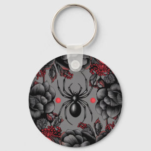 Llavero Spider Floral diseño estilo gótico