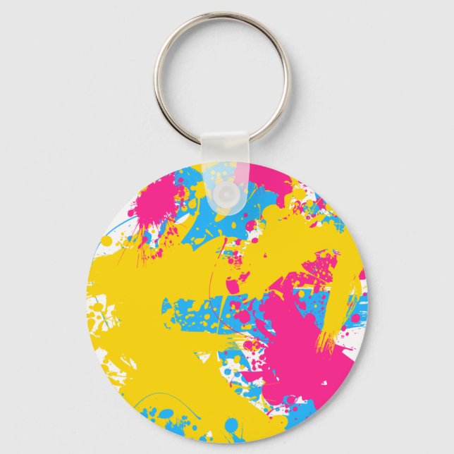 Llavero Splash de color | Orgullo pansexual (Anverso)