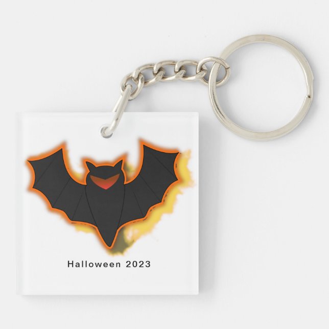 Llavero Spooky Bat Halloween Keychain | Tema blanco (Atrás)