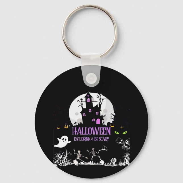 Llavero Spooky Halloween Eat Drink And Be Scary Classic (Anverso)