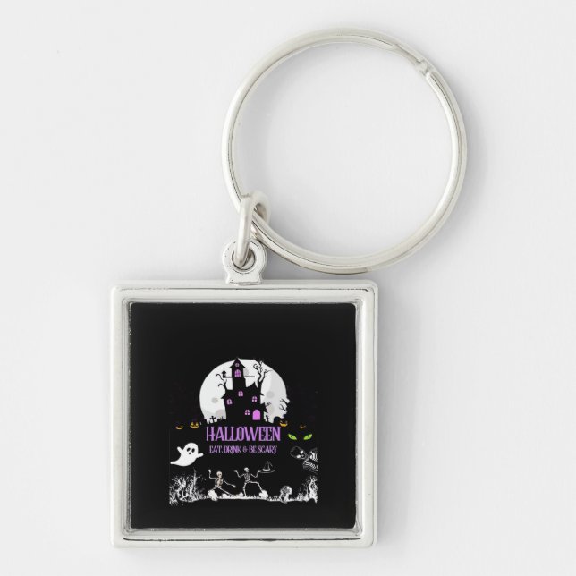 Llavero Spooky Halloween Eat Drink And Be Scary Classic (Frente)