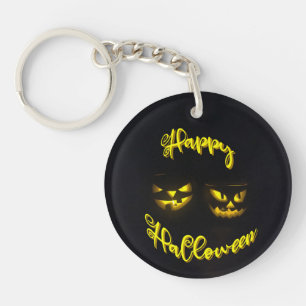 Llavero Spooky Happy Halloween calabazas amarillas espeluz