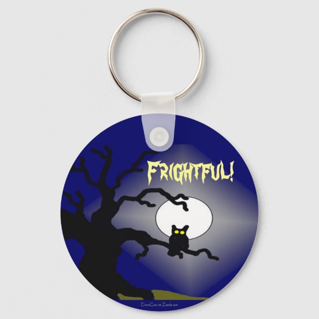 Llavero Spooky Owl in Tree Halloween (Anverso)