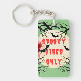 Llavero Spooky Vibes Only Halloween Bat and Blood Splatter