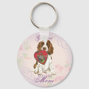 Llavero Springer Spaniel Heart Mom