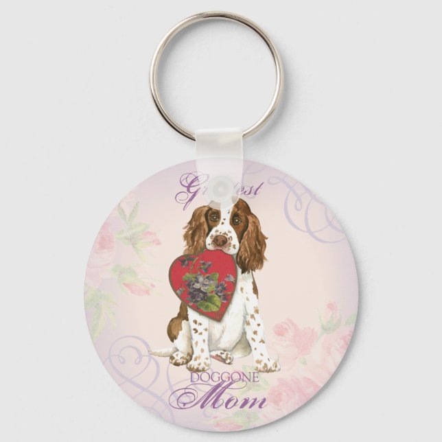 Llavero Springer Spaniel Heart Mom (Anverso)
