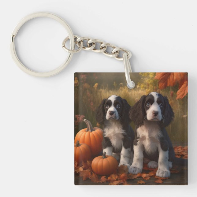 Llavero Springer Spaniel Puppy Autumn Delight Pumpkin (Frente)