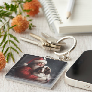Llavero Springer Spaniel Santa Claus Festivo Navidad
