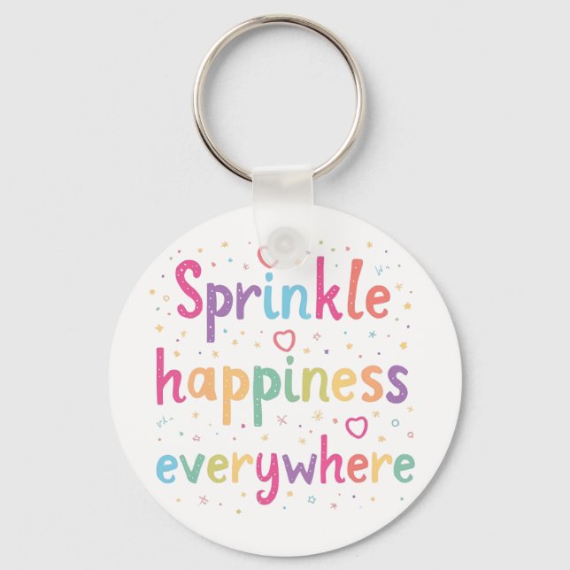 Llavero Sprinkle Happiness Everywhere Cute Pastel Quote (Anverso)