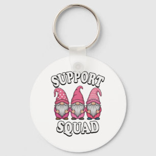 Llavero Squad Gnome Trio Cáncer de Mama Rosa