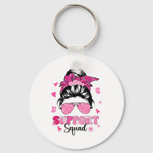 Llavero Squad Messy Bun Guerrero Rosa Cáncer de Mama