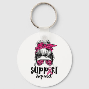 Llavero Squad Messy Bun Guerrero Rosa Cáncer de Mama