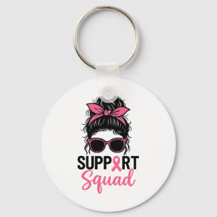 Llavero Squad Messy Bun Guerrero Rosa Cáncer de Mama