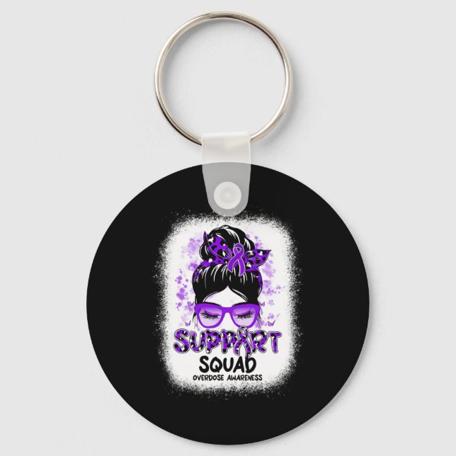 Llavero Squad Moño Desordenado Mariposa Cinta Morada Sobre (Anverso)