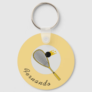 Llavero Squash Player Coach Racketball Nombre personalizad