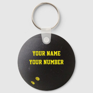 Llavero Squashball Keychain ID Tag YOUR NAME & Number