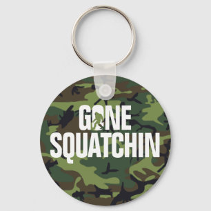 Llavero Squatchin gastado - Camo blanco y verde