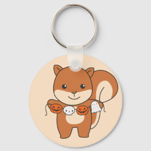 Llavero Squirrel Happy Halloween Calabaza Costume Keychain