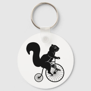 Llavero Squirrel Rider on Vintage Bike