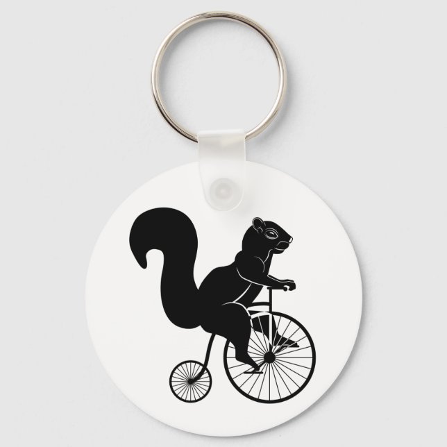 Llavero Squirrel Rider on Vintage Bike (Anverso)