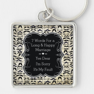 Llavero Sr. Hipster Mustache 7 Palabras Feliz Matrimonio