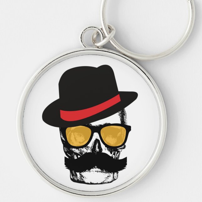 Llavero Sr. Mustach calavera con estilo (Frente)