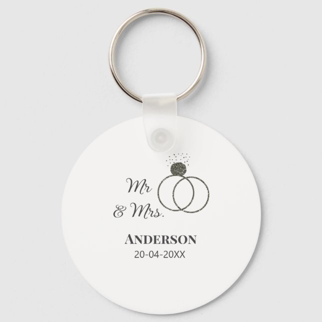 Llavero Sr & Sra agregar apellido año fecha favor recuerdo (Anverso)