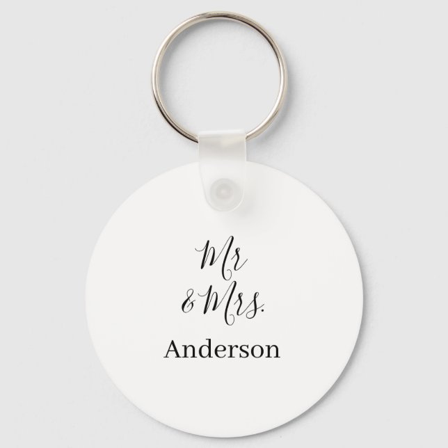 Llavero Sr & Sra agregar apellido fecha año favor de boda  (Anverso)