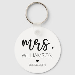 Llavero Sra. Elegant Custom Name Boda New Couple Gift