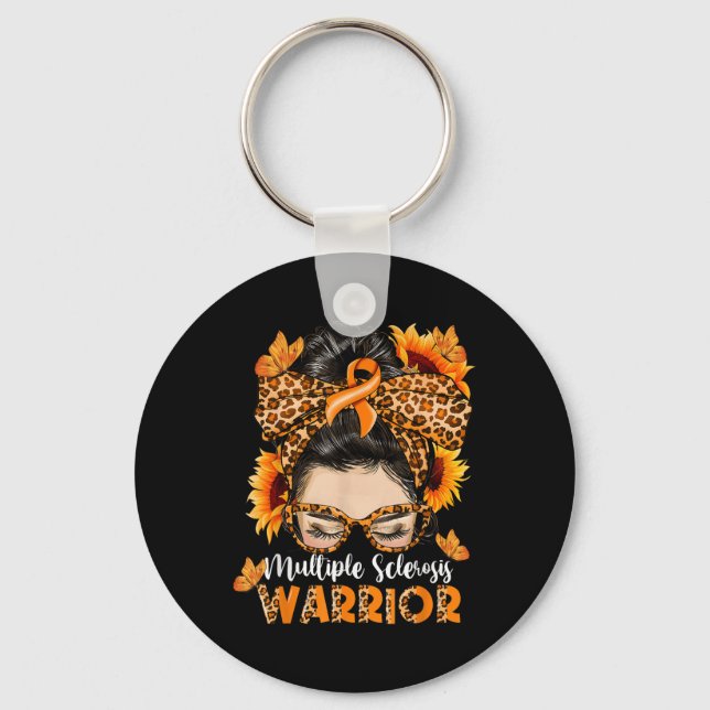 Llavero Sra. Múltiple Esclerosis Warrior Awareness Naranja (Anverso)