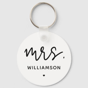 Llavero Sra. personalizada   Minimalista Boda Nueva Pareja