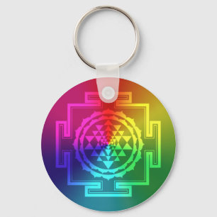 Llavero Sri espiritual Yantra - arco iris